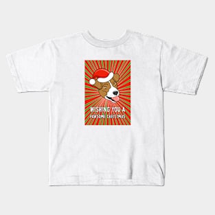 Jack Russell Dog Christmas Greeting Kids T-Shirt